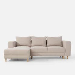 inny Narożnik rozkładany beżowy PERA lewy