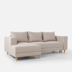 inny Narożnik rozkładany beżowy PERA lewy