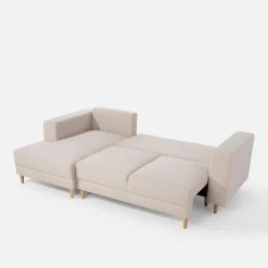 inny Narożnik rozkładany beżowy PERA lewy