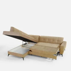 inny Narożnik rozkładany beżowy STORN lewy