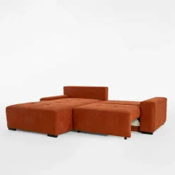 Narożniki|Exline Narożnik rozkładany ceglasty COMODO lewy