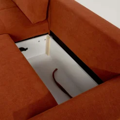 Narożniki|Exline Narożnik rozkładany ceglasty COMODO lewy