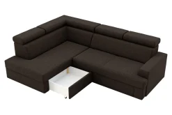 Narożniki|Fresh Narożnik rozkładany ciemnobrązowy COMO lewy