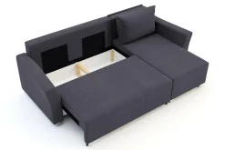 Fresh Narożnik rozkładany ciemnoszary LATTE