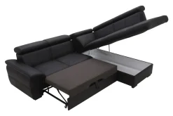 Narożniki|Trend Line Narożnik rozkładany czarny TOWN prawy