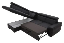 Narożniki|Trend Line Narożnik rozkładany czarny TOWN lewy