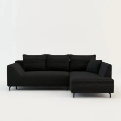 FN Design Narożnik rozkładany czarny ASOLO prawy