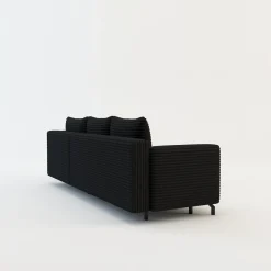 FN Design Narożnik rozkładany czarny ASOLO prawy