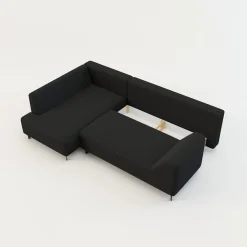 Narożniki|FN Design Narożnik rozkładany czarny ASOLO lewy