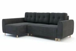 Fresh Narożnik rozkładany grafitowy TENDER lewy