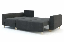 Fresh Narożnik rozkładany grafitowy TENDER lewy