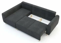 Fresh Narożnik rozkładany grafitowy TENDER lewy