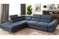 Narożniki|Instilo Narożnik rozkładany granatowy FABIO prawy