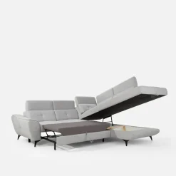 Instilo Narożnik rozkładany jasnoszary SERGIO lewy