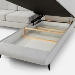 Instilo Narożnik rozkładany jasnoszary SERGIO lewy