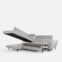 Narożniki|Instilo Narożnik rozkładany jasnoszary SERGIO prawy