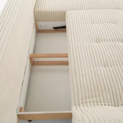 Narożniki|Exline Narożnik rozkładany kremowy COCOLI prawy