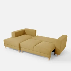 Narożniki|inny Narożnik rozkładany musztardowy PERA lewy