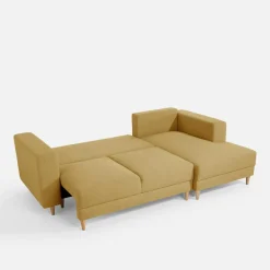 Narożniki|inny Narożnik rozkładany musztardowy PERA prawy