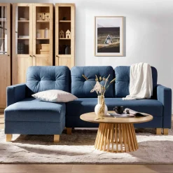 Fresh Narożnik rozkładany niebieski EVEL