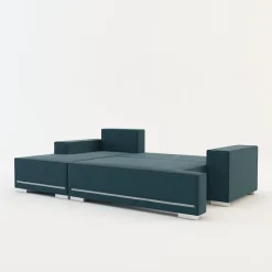 Exline Narożnik rozkładany niebieski z podświetleniem EVERETT lewy