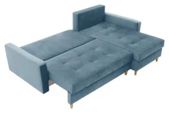 Narożniki|Exline Narożnik rozkładany niebieski ZOYA