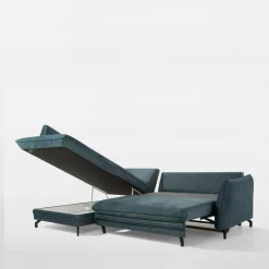 Narożniki|FN Design Narożnik rozkładany niebieski OPTIMA lewy