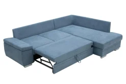 Narożnik rozkładany niebieski GARIX prawy