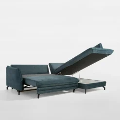 Narożniki|FN Design Narożnik rozkładany niebieski OPTIMA prawy