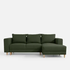 inny Narożnik rozkładany oliwkowy PERA prawy