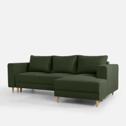 inny Narożnik rozkładany oliwkowy PERA prawy