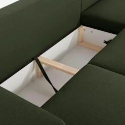 inny Narożnik rozkładany oliwkowy PERA prawy