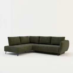 Exline Narożnik rozkładany oliwkowy AMELIA lewy