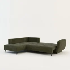 Exline Narożnik rozkładany oliwkowy AMELIA lewy