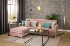 Narożniki|Exline Narożnik rozkładany różowy VOLARE