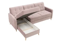 Narożniki|Exline Narożnik rozkładany różowy VOLARE