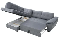 Narożniki|Exline Narożnik rozkładany szary ARUBA lewy
