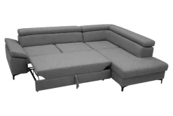 Softi Narożnik rozkładany szary LONIGO lewy