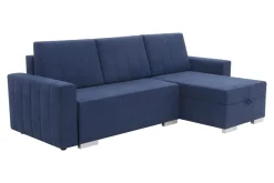Narożniki| Narożnik rozkładany z 2 pojemnikami granatowy ALBI