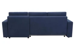 Narożniki| Narożnik rozkładany z 2 pojemnikami granatowy ALBI