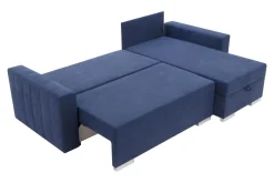 Narożniki| Narożnik rozkładany z 2 pojemnikami granatowy ALBI
