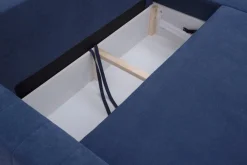 Narożniki| Narożnik rozkładany z 2 pojemnikami granatowy ALBI