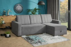 Narożnik rozkładany z 2 pojemnikami szary ALBI