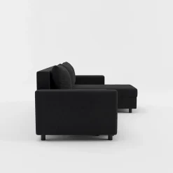 IMPERIAL-MEBLE (D.C.M. FRESH) Narożnik rozkładany z 2 pojemnikami czarny MEDIO