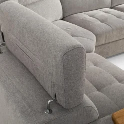 Narożniki|Inspire Narożnik rozkładany z funkcją relaks szary VESTA lewy