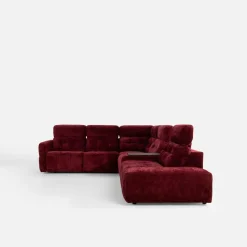 Impresti Narożnik rozkładany z funkcją relaksu i barkiem bordowy CANTATA lewy