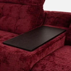 Impresti Narożnik rozkładany z funkcją relaksu i barkiem bordowy CANTATA lewy