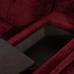 Impresti Narożnik rozkładany z funkcją relaksu i barkiem bordowy CANTATA lewy