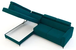 Narożnik rozkładany z podnoszonymi zagłówkami VERO lewy