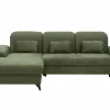 INFINI Narożnik rozkładany z poduszkami oliwkowy ALTA lewy
